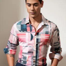 LOCOMOTIVE Men Slim Fit Abstract Printed Casual Shirt-image-30