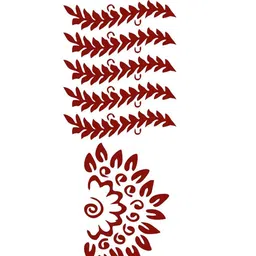 ORDERSHOCK Palm & Fingers Design With Beautiful Flower & Leaves Mehndi Sticker-picture-21