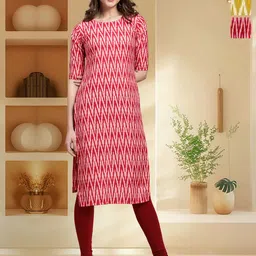 HERE&NOW Selection Of 3 Chevron Printed Round Neck Straight Kurtas-7