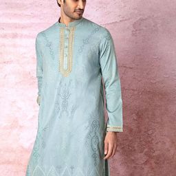 ASUKA Men Yoke Design Regular Thread Work Kurta with Trousers image 3