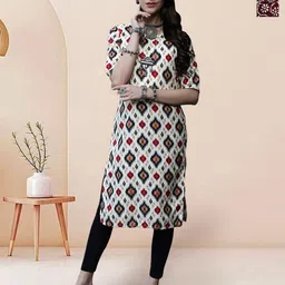 7Threads Selection Of 2 Geometric Printed Round Neck Straight Kurtas-6
