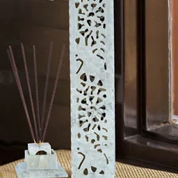 Zart White Marble Incense Stick Stand-image-42
