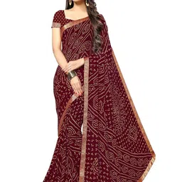 HERE&NOW Bandhani Pure Chiffon Saree-picture-24