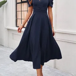 StyleCast Women V-Neck Fit & Flare Midi Dress-picture-19