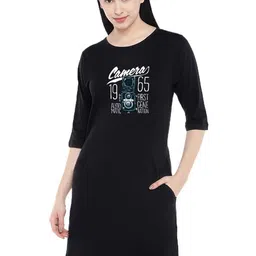 Moda Rapido Print T-shirt Dress-image-70