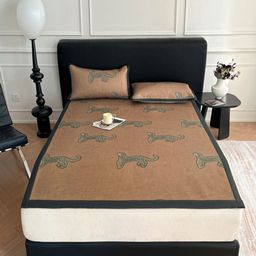 JC HOME Brown & Green Ethnic Motifs 160 TC King Bedsheet with 2 Pillow Covers-image-34