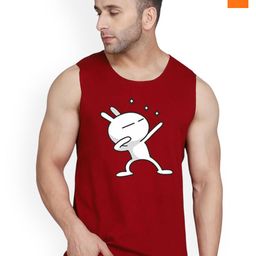 SLOWLORIS Pack Of 2 Graphic Printed Combed Cotton Gym Vests-picture-21