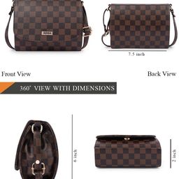 ADISA Checked Boxy PU Structured Sling Bag image 5