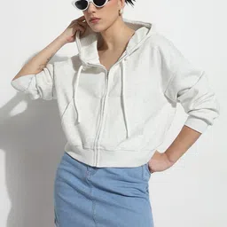 SHOWOFF Women Hooded Front-Open Oversized Cotton Sweatshirt-picture-12