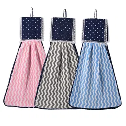 Kuber Industries Pink 3 Pcs Printed Microfiber Wash Basin Napkin Towel With Hanging Loops-61