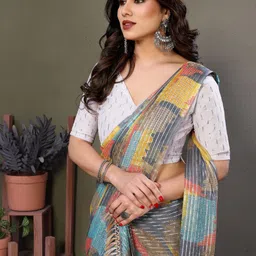 DIVASTRI Pure Georgette Block Print Saree image 3