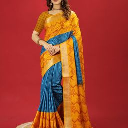 A.V.M. SILK MILLS Ethnic Motifs Zari Saree-image-71