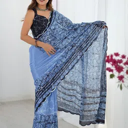 all about you Ethnic Motifs Mirror Work Silk Blend Saree-image-41