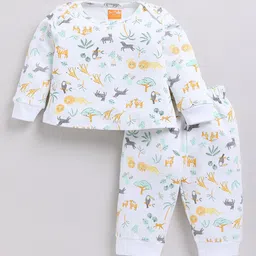 SNUGGLY MONKEY Kids Printed Pure Cotton Night Suit-image-86