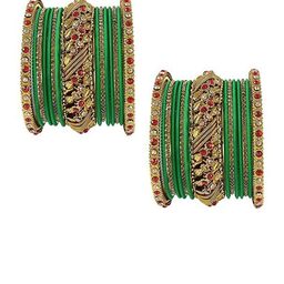 Chura king Set Of 30 Gold-Plated Stone-Studded Bangles-image-80