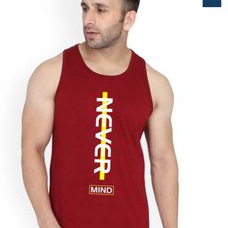 SLOWLORIS Pack Of 2 Typographic Printed Sleevesless Bio-Wash Combed Cotton Gym Vests-picture-14