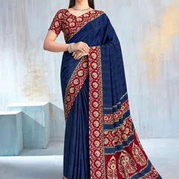 LeeliPeeri Designer Ethnic Motifs Poly Chiffon Saree-image-83