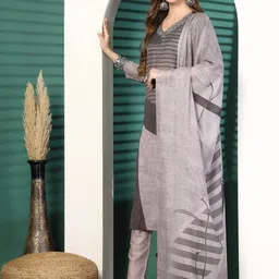 Sangria Embroidered Mirror Work Kurta with Trousers & Dupatta-1