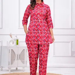 FEMARY Pure Cotton Printed Tunic With Trousers Co-Ords-picture-15