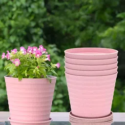 eha Pink 6 Pieces Textured Planter With Holder-image-75
