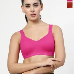 LILY Women Pack Of 2 Full Coverage Non Padded Sports Bra-30