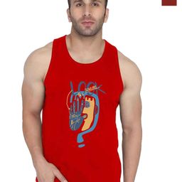 SLOWLORIS Men Pack Of 2 Printed Round Neck Gym Vests-picture-34
