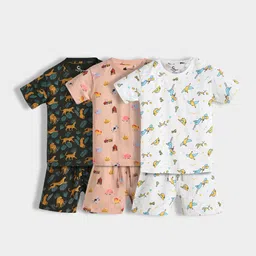Orange Sugar Unisex Kids Printed T-shirt with Shorts-26