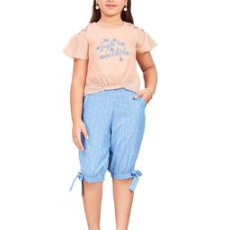 Lei-Chie Girls Printed Round Neck Top With Capri-image-15
