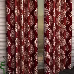Galaxy Home Decor Maroon Set of 2 Window Curtain-image-38