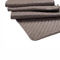Homerz Brown Geometric Textured Rectangular 6 Seater Velvet Dining Table Runner image 3