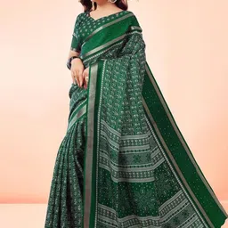 SANJANA SILK Floral Zari Art Silk Chanderi Saree-image-85