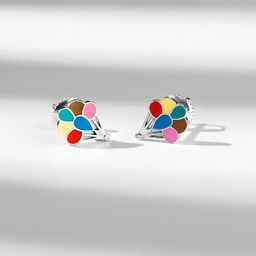 ShimmerTots 925 Sterling Silver Rhodium-Plated Contemporary Studs Earrings-17