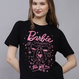 Free Authority Barbie Printed Pure Cotton Round Neck T-Shirt-image-43