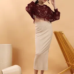 Kotty Women Solid Self Design Cotton Top-picture-6