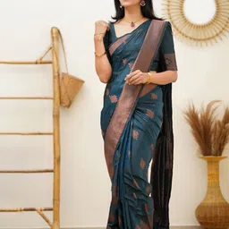 Visit Wear Ethnic Motifs Woven Design Zari Pure Silk Banarasi Saree-picture-38