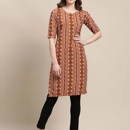 7Threads Selection Of 6 Geometric Printed Round Neck Kurtas-image-63