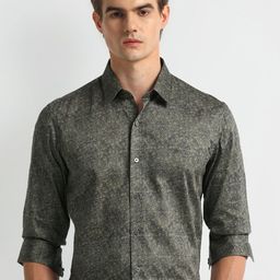 Arrow Men Classic Spread Collar Abstract Printed Cotton Formal Shirt-image-62