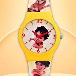 VIRAKTI Kids Brass Printed Dial & Silicon Straps Analogue Watch KID-26-V-4