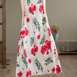 JC Mode Floral Printed V-Neck A-Line Maxi Dress-image-61