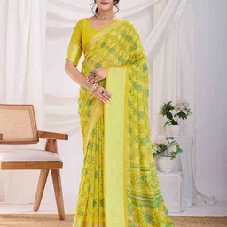 Ishin Ethnic Motifs Pure Chiffon Saree-image-73
