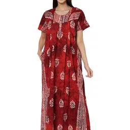 ETC Women Floral Printed Maxi Nightdress-image-39