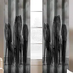BELLA TRUE Grey & Black 2 Pieces Abstract Door Curtains-15