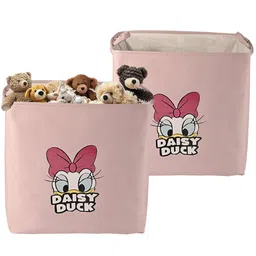 Aura Set of 2 Pink Foldable Storage Box With Handles 75 L-6