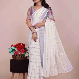 Moda Rapido Embellished Sequinned Pure Georgette Saree-image-94
