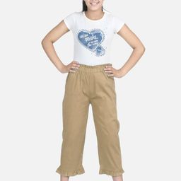 Cutiekins Girls Solid Mid-Rise Casual Regular Capri-image-2