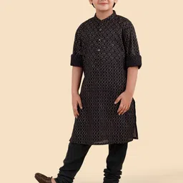 Fabindia Boys Woven Design Printed Cotton Kurta-picture-35