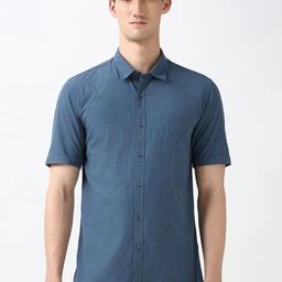 Peter England Casuals Men Spread Collar Checked Cotton Slim Fit Casual Shirt-picture-35
