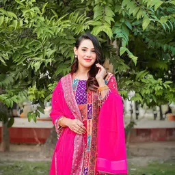 BAESD Ethnic Motifs Printed Regular Mirror Work Kurta with Palazzos & With Dupatta image 5