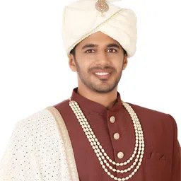 Radhe Creation Men Gold-Plated Kundan & Pearl Studded Three Layered Necklace-58