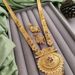 niva fashion Gold-Plated Brass Necklace & Earrings-image-46
